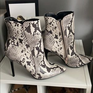 Snake print booties